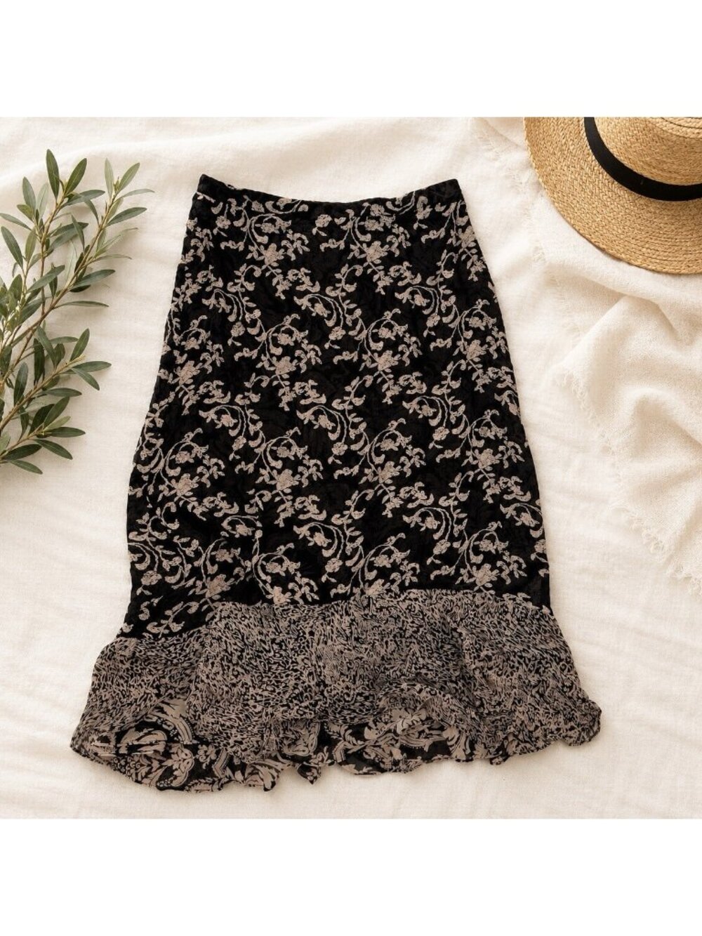 Vintage Chico's Y2K Flowy Layered Skirt Floral Long Womens Size XL Chicos 3